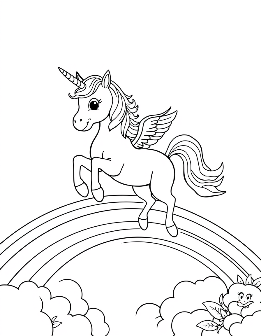 A Unicorn Leaping Over Rainbows