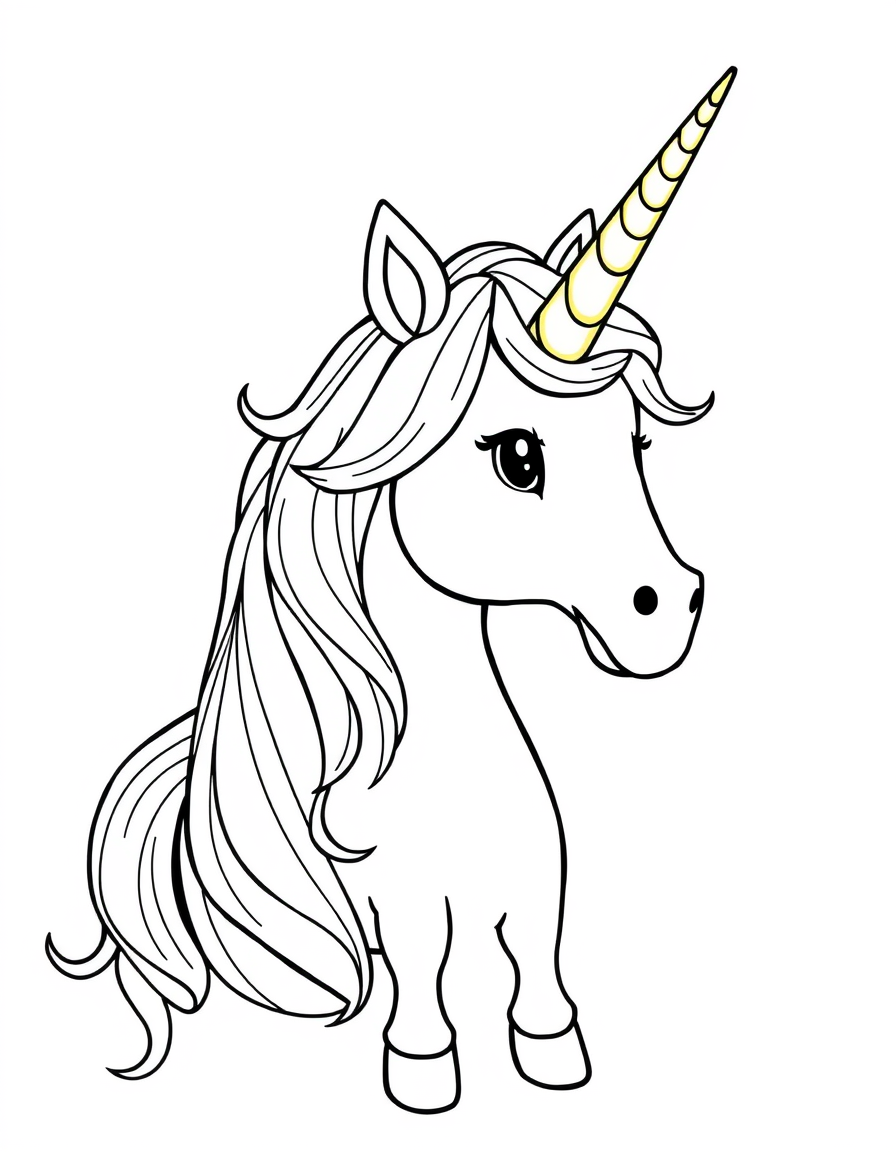 A Unicorn With A Golden Horn