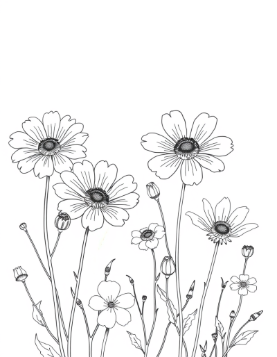 Delicate Petals Waiting To Be Colored