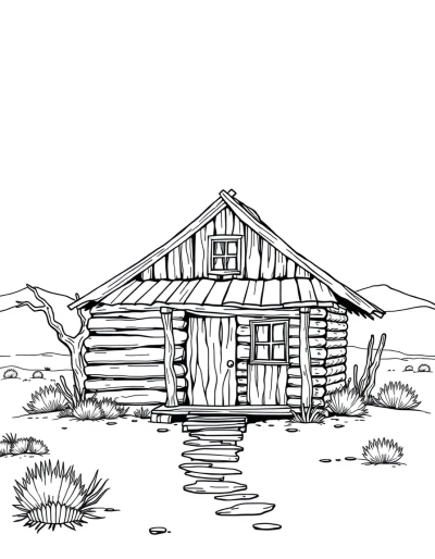 A Rustic Wooden Shack In The Desert