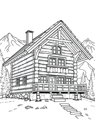 A Traditional Wooden Chalet In The Mountains