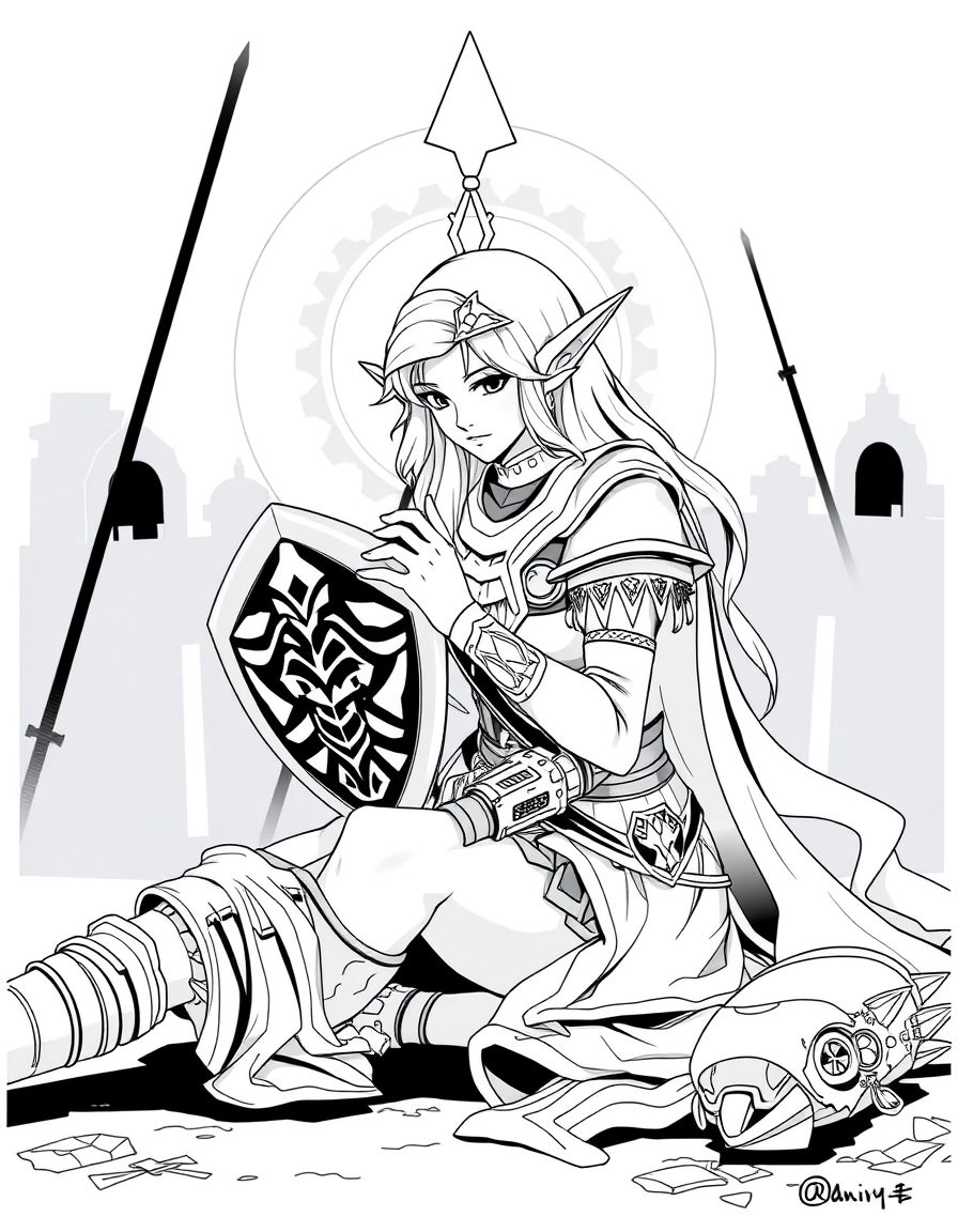 Mipha Healing Wounded Soldiers