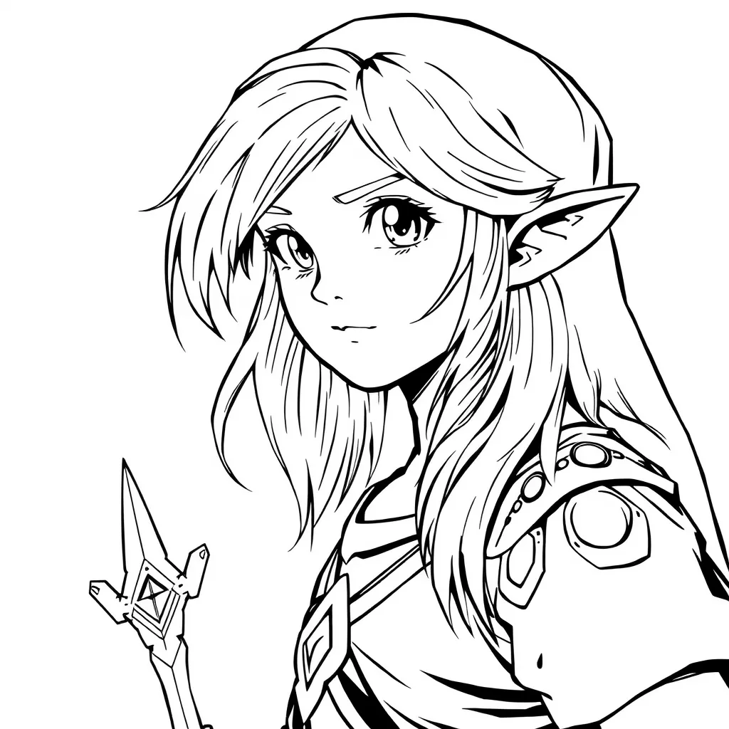 Zelda Colouring Page