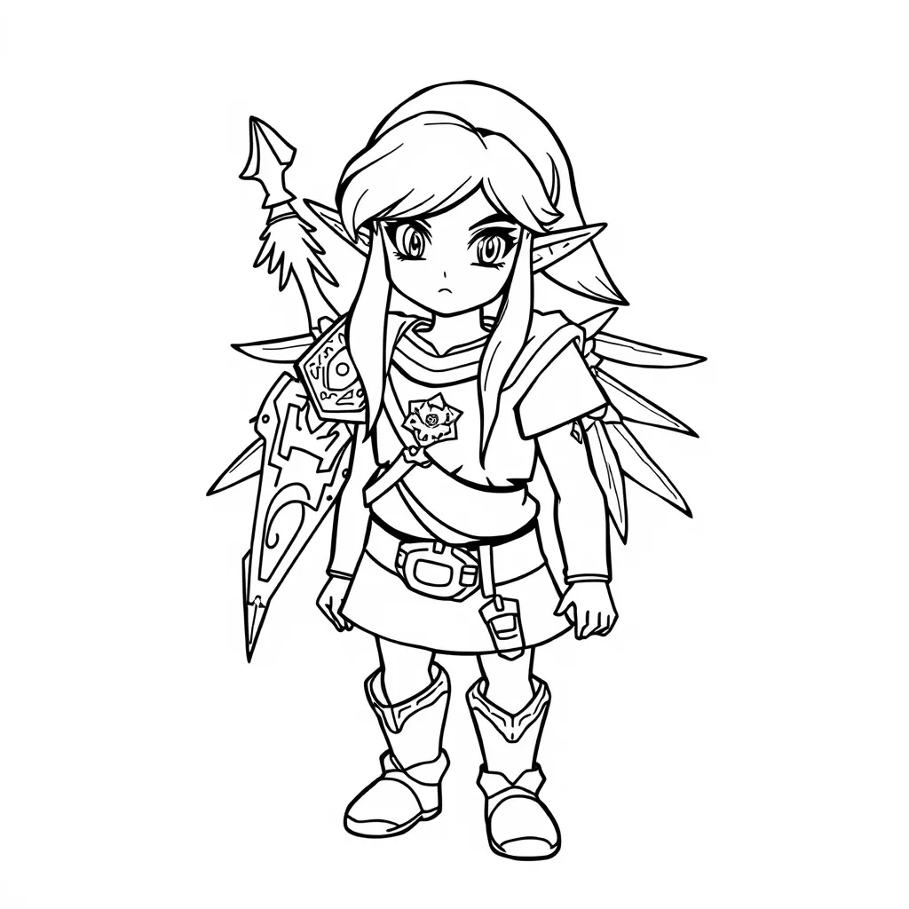 Link Zelda Coloring Page