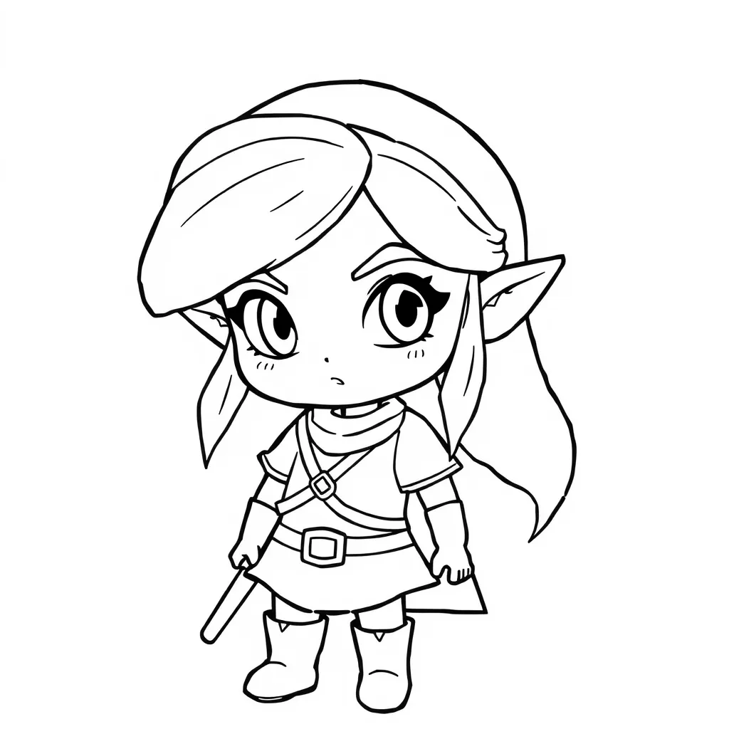 Zelda coloring Pages Easy Coloring