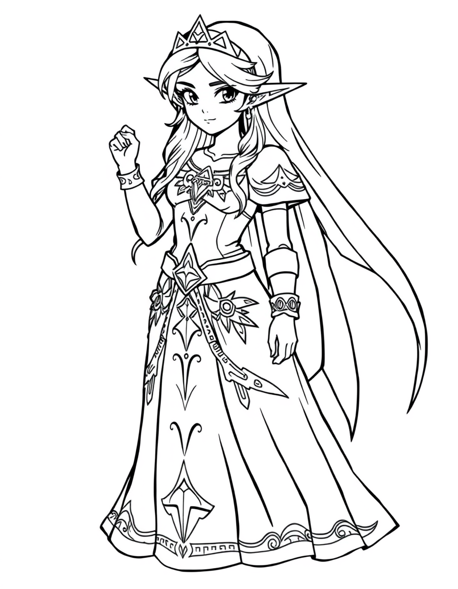Color In Princess Zelda'S Gown