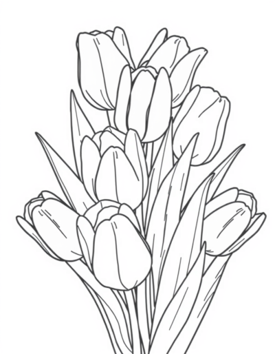 Unpainted Tulips Yearning For Vibrancy