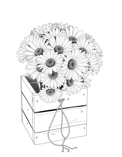 Classic Daisies In Wooden Box