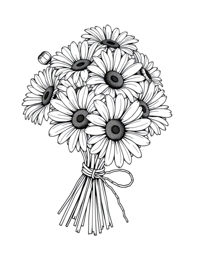 Daisies Tied With Rustic String