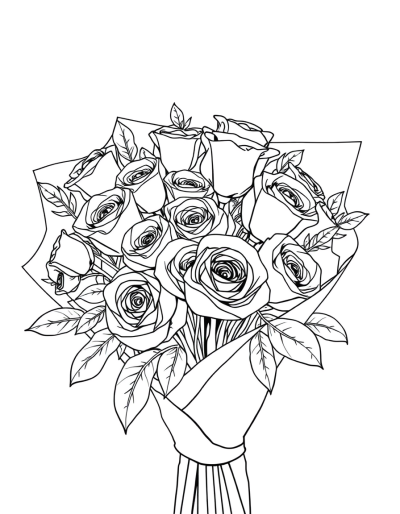 A Bundle Of Roses Covered In Beige Paper