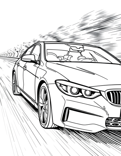 Sedan Driving Fast