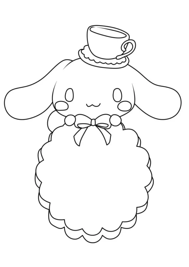 Cinnamoroll coloring  page  easy  line