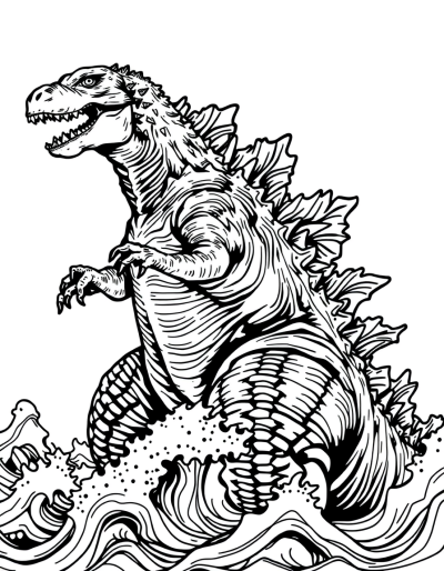 Godzilla Emerging From The Ocean