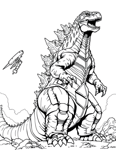 Godzilla Facing Off Against Mechagodzilla