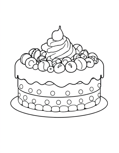 Candies And Whipped Cream On Cake