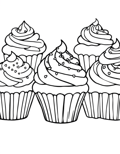 Cupcake With Swirls And Sprinkles