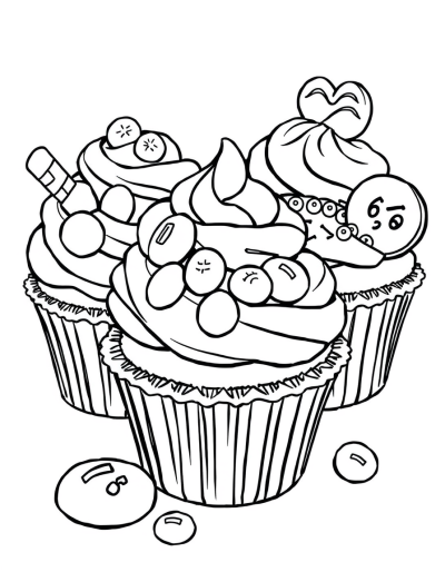 Add A Variety Of Candies And Cookies On Top Of The Cupcakes