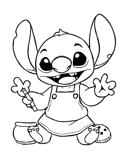 Stitch Baking Cookies In An Apron