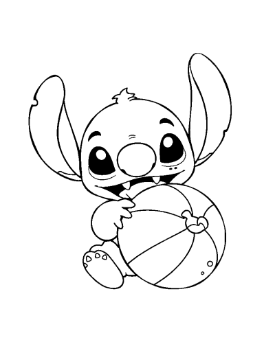 Stitch Playing With Beach Ball