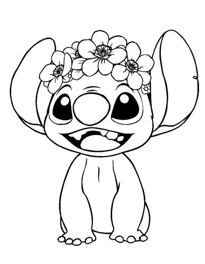 Stitch Wearing A Flower Crown