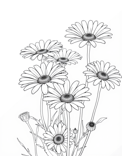 Pale Daisies In A Colorless World