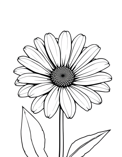 A Grayscale Daisy Drawing