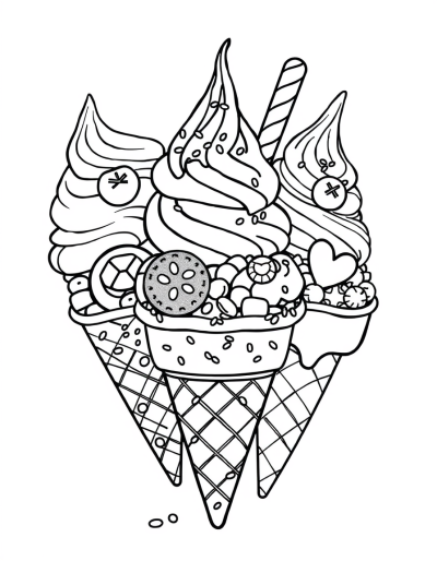 Colorful Ice Cream Cones With Sprinkles