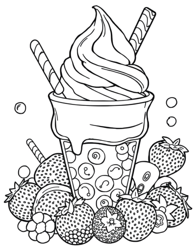 Strawberry Ice Cream With Fresh Strawberries