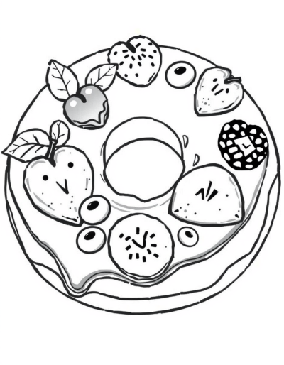 Donuts Adorned With Fresh Fruit Slices