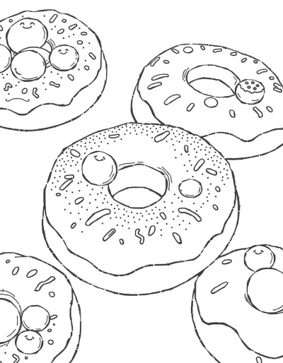 Fruit Topped Donuts With A Sprinkle Of Powdered Sugar