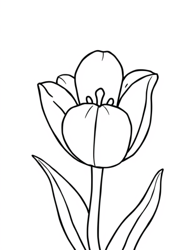 Color The Pretty Tulip Flower