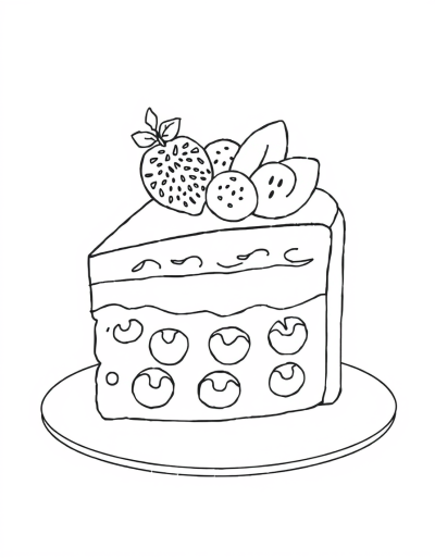 Color The Delicious Fruit Cake