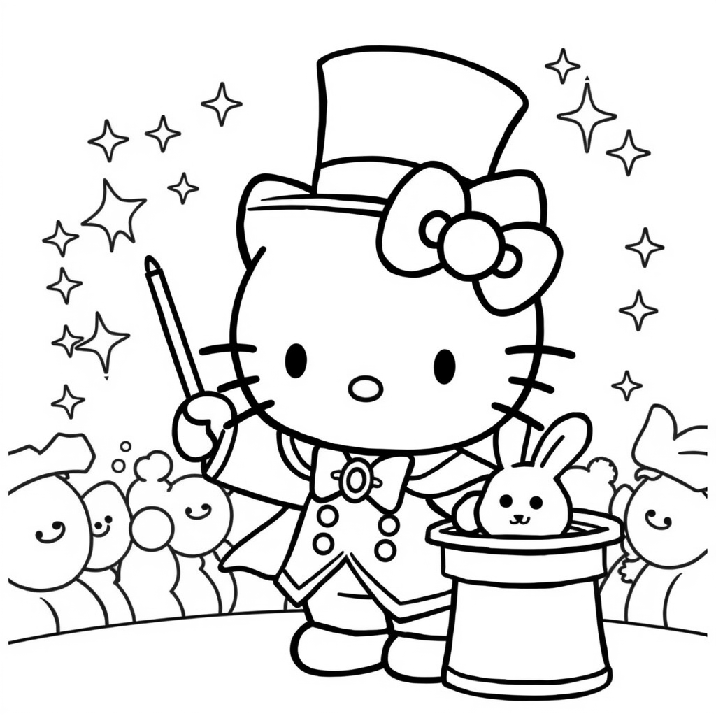 Hello Kitty is a magician