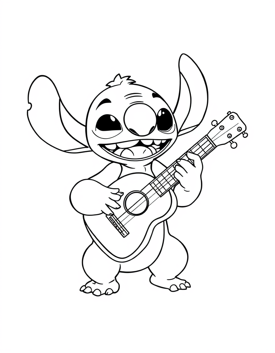 Stitch Plays Ukulele For Lilo