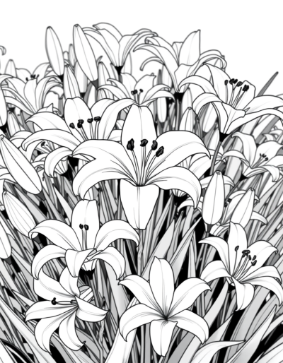 A Garden Full Of White Lilies