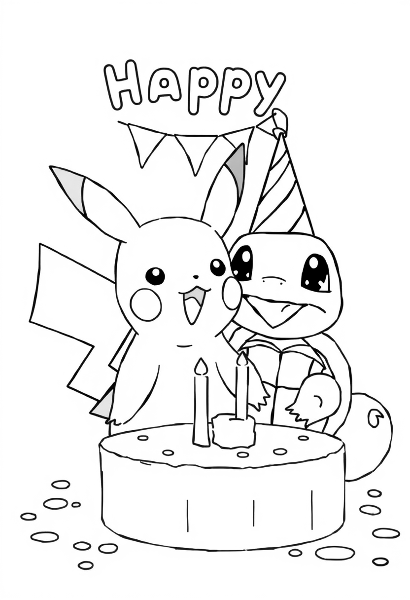 Pikachu and squirtle birthday party