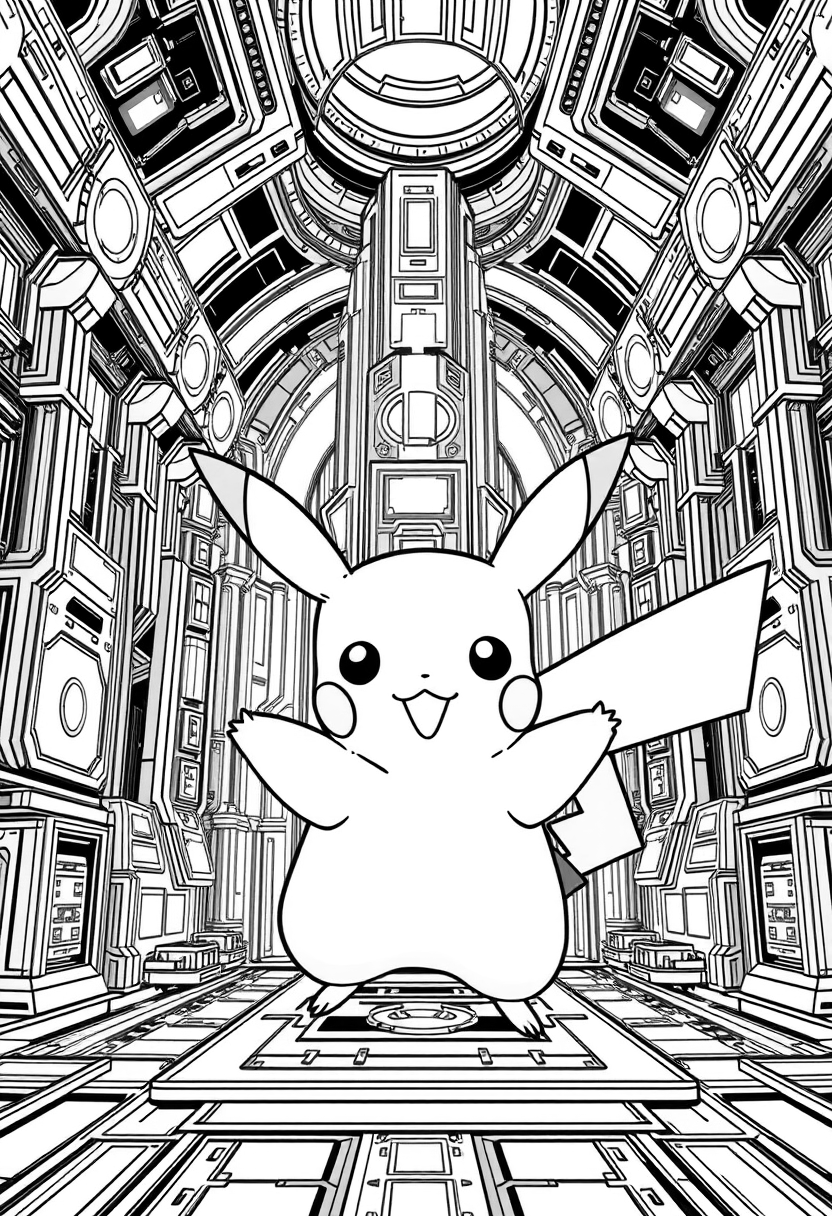 Pikachu enters the future castle