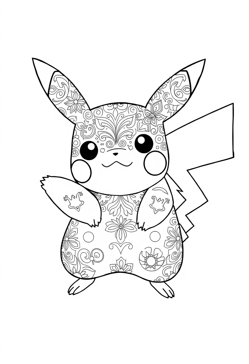 Pikachu is covered with mysterious patterns