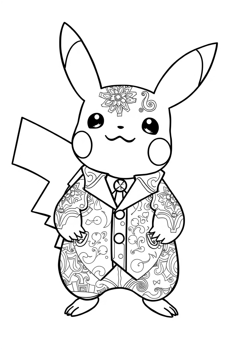 Pikachu with complex patterns