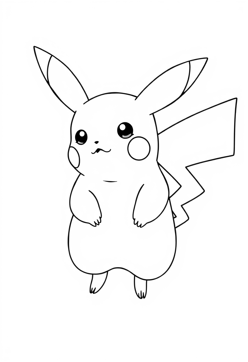 pikachu coloring pages easy coloring for kids