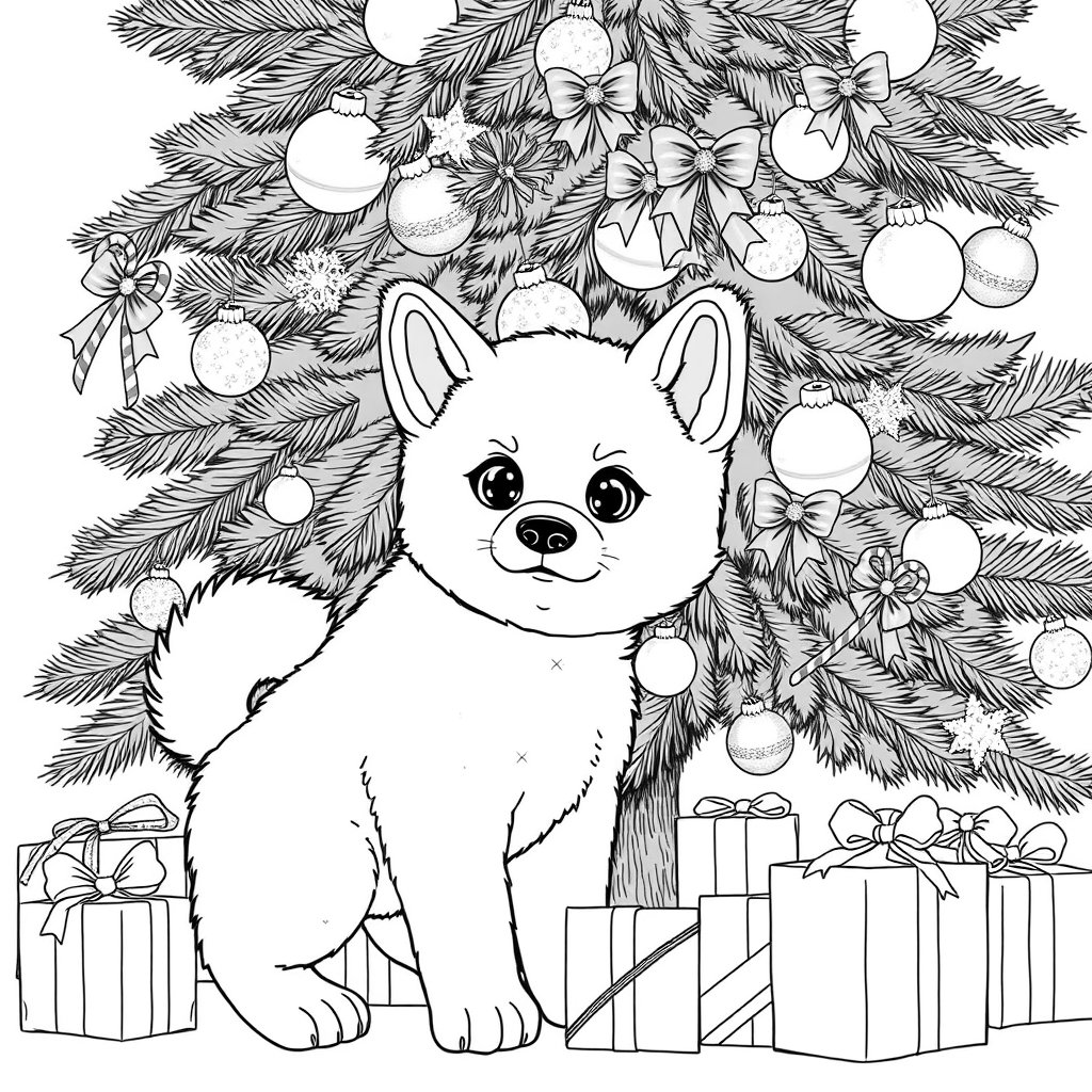 puppy-with-Christmas-tree