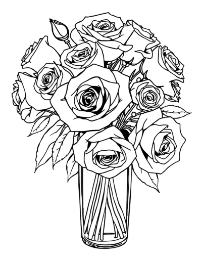 Black And White Roses Intertwine