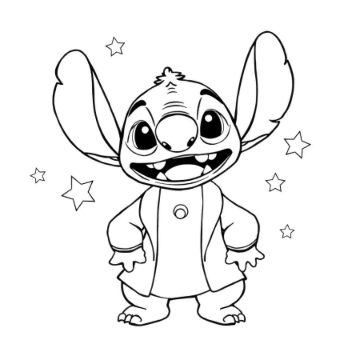 Cute Stitch and Angel Coloring Pages