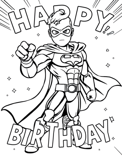 Superhero Themed Birthday Banner Design