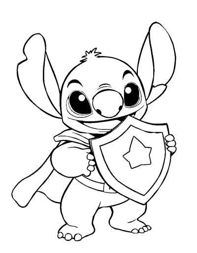 Stitch Holding A Shield Protectively