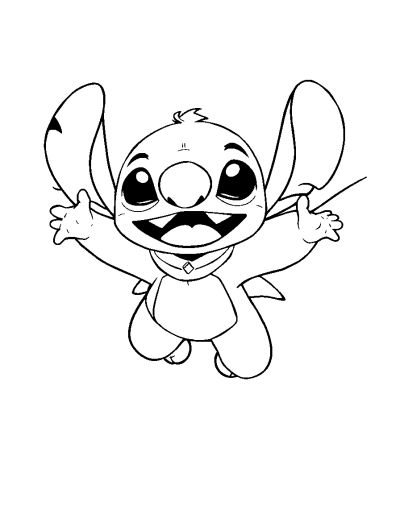Stitch Soaring Through The Sky