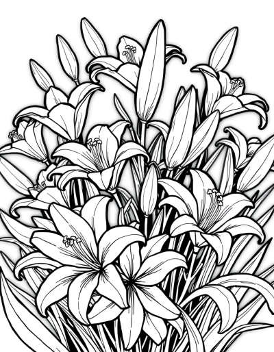 Bright And Vibrant Lilies Bloom