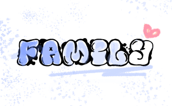 Graffiti coloring page Family