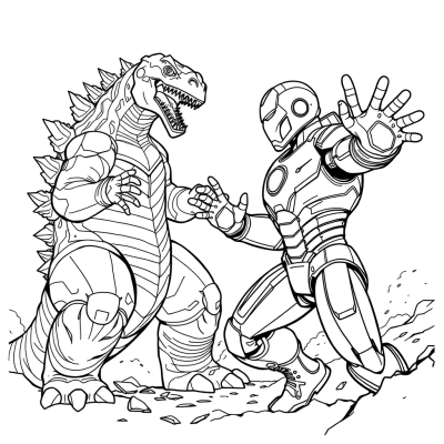 Iron Man Attacks Godzilla