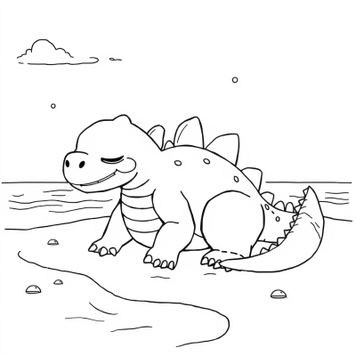 Godzilla Sleeping On the Beach